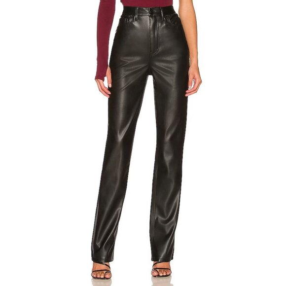 AFRM Heston Faux Leather Pants Black - Picture 1 of 4